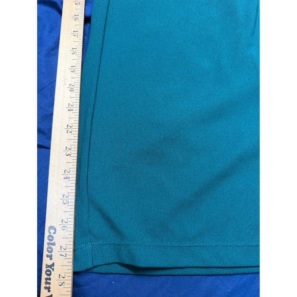 Halara Women Teal Green Wide Leg Pleated Trousers High Rise Pants Large - Picture 8 of 9